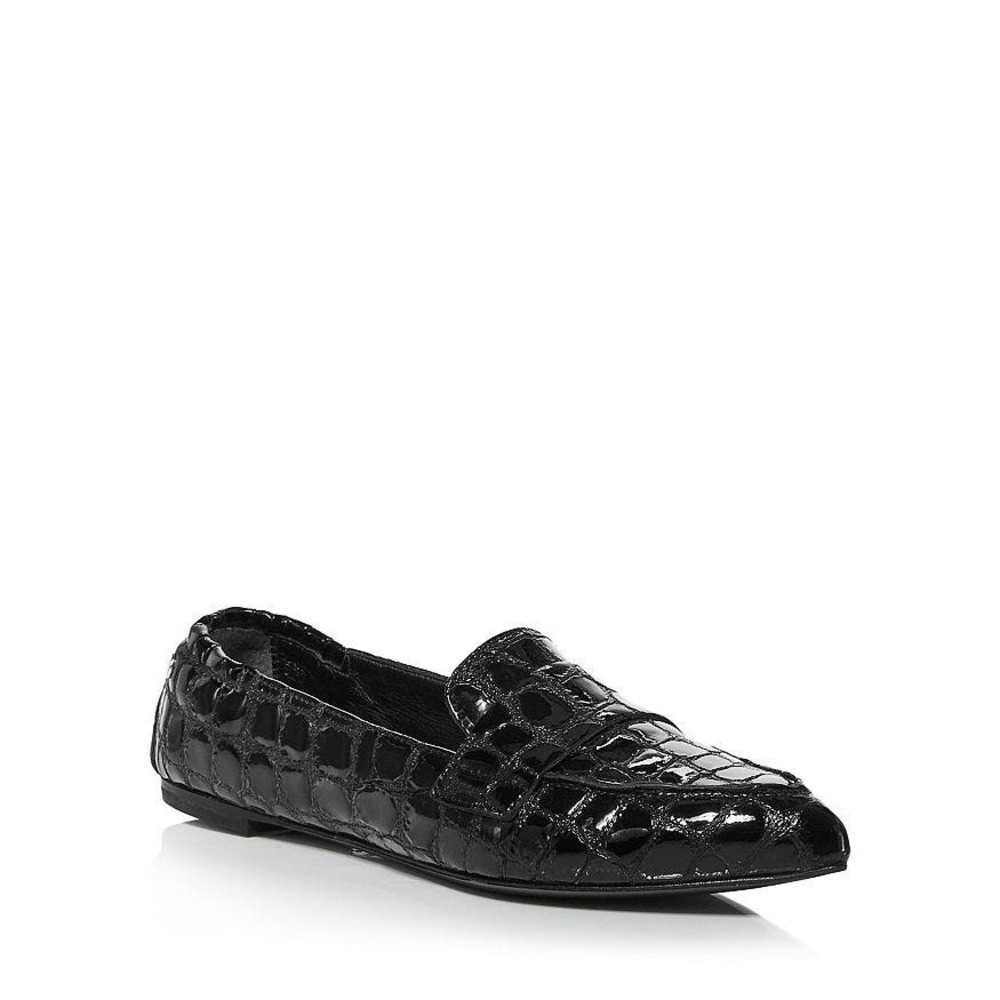 AGL Women's Soft Moc Croc Embossed Leather Flats Shoes Size 36 NWT